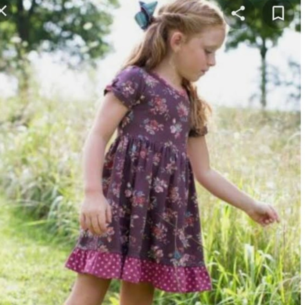 COPY - Matilda Jane 6 “World of Wonder” purple floral cotton dress